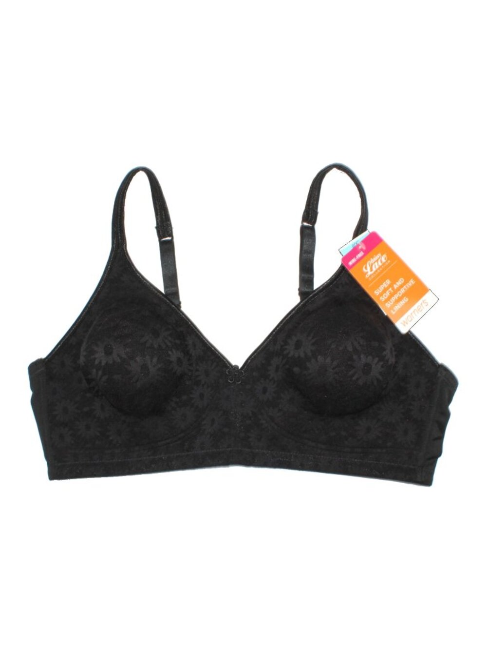 Warner's Women's Daisy Floral Lace 40C Nylon-Blend Wire-Free Bra with Plushline